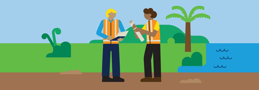 Illustration of two workers