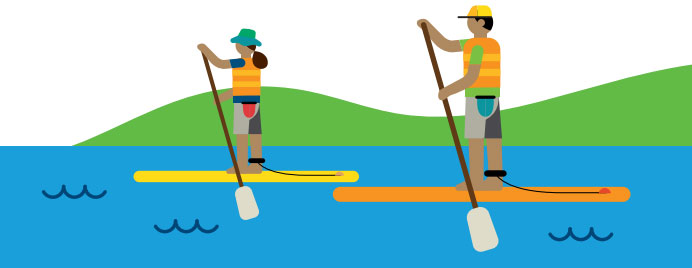 paddleboarding
